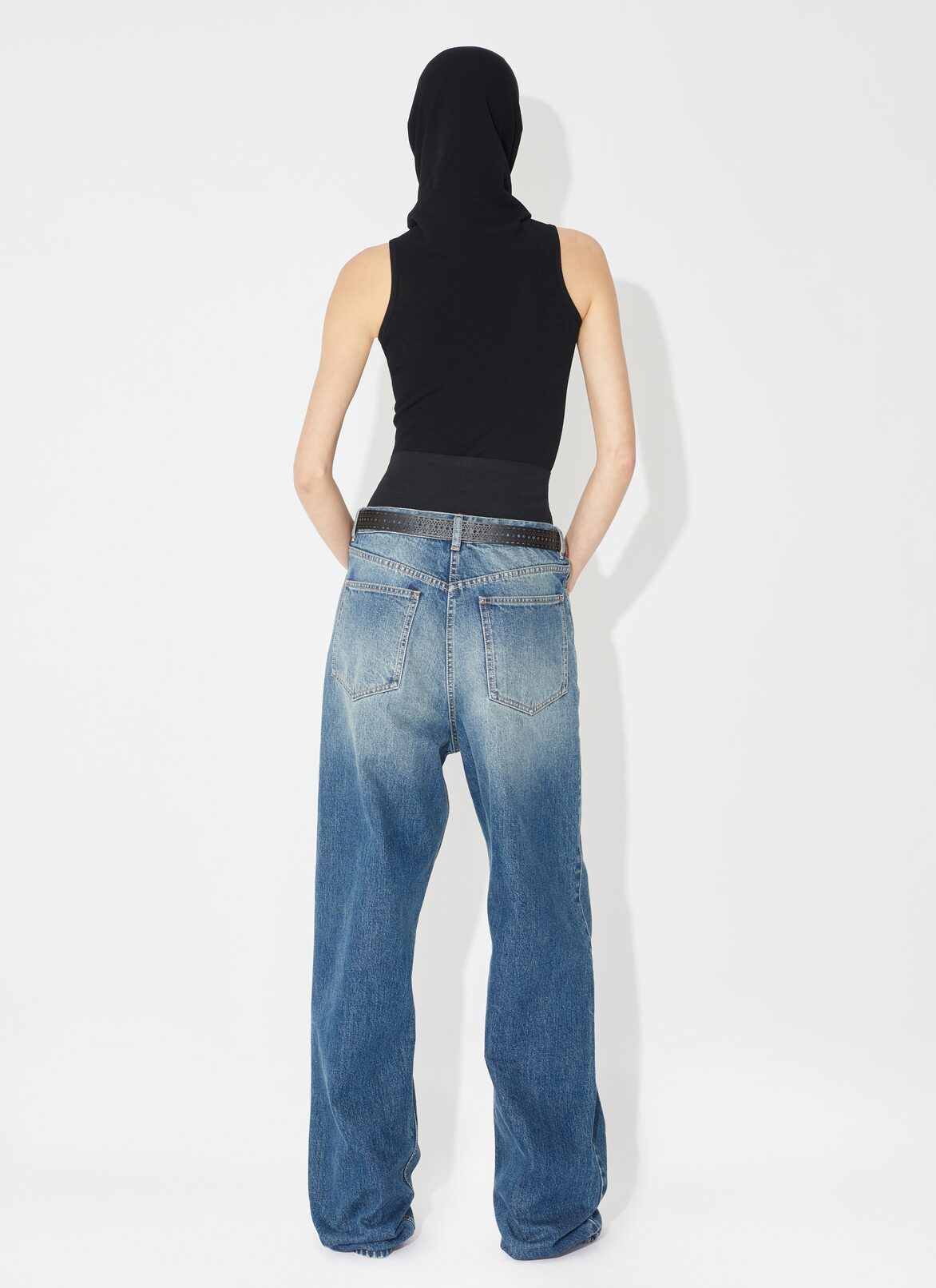 Crop hooded top ALAÏA BLACK CROP HOODED TOP